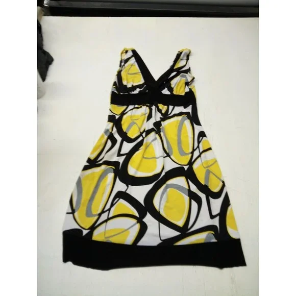Taboo | Dresses | Vintage 9s Y2k Taboo Black Yellow And White Midi Dress  Womens Large V Neck | Poshmark
